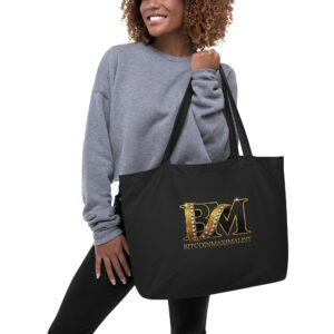 Large organic tote bag Bitcoin Maximalist